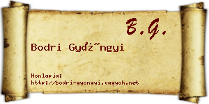 Bodri Gyöngyi névjegykártya